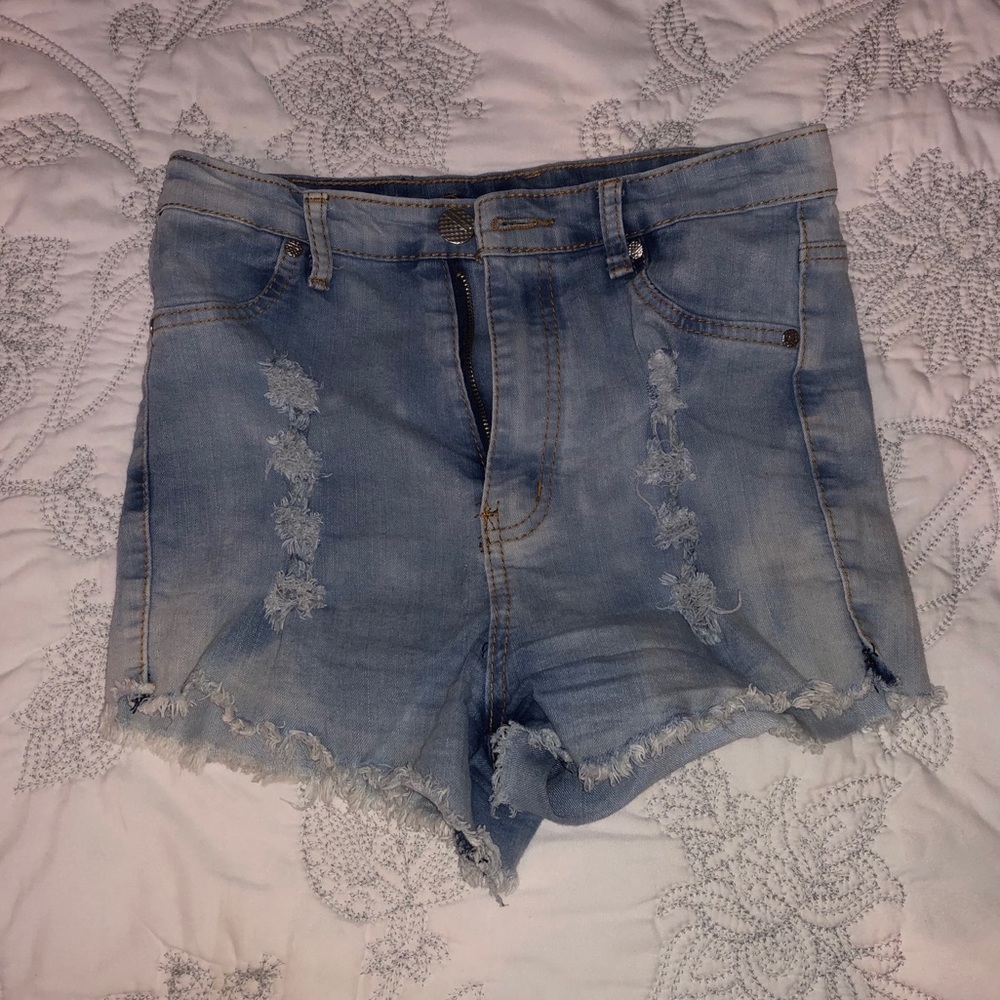 blue jean shorts